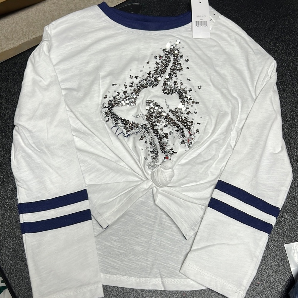 NEW! Girls Justice ‘dance’ sequin l/s top 7/8